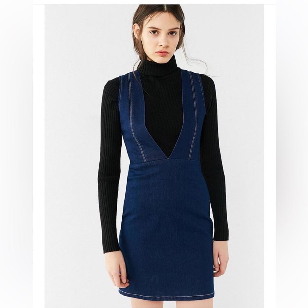 Anthropologie Six Crisp Days Denim Jumper Mini Dress